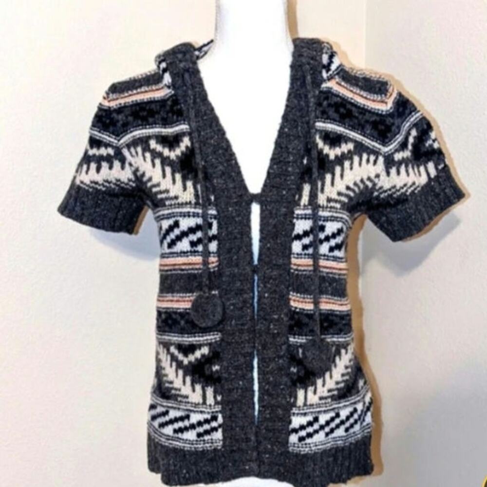 Anthropologie Kenji Wool Blend Hooded Sweater